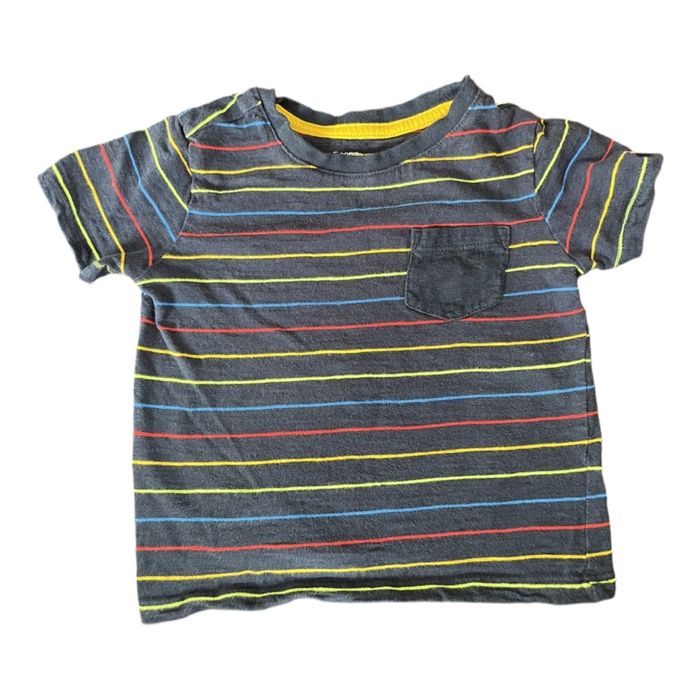 5/10$ George toddler 2T multicolored, striped tshirt short sleeves